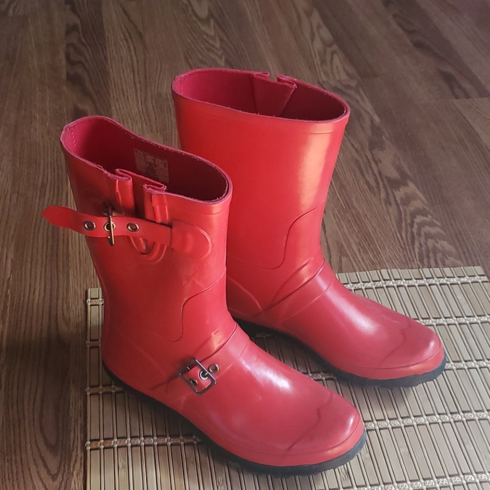 Athletech womens rainboots size 8 red